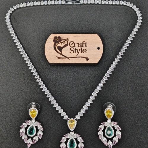 Pink Buds Diamond Cut Necklace YMC1033/11
