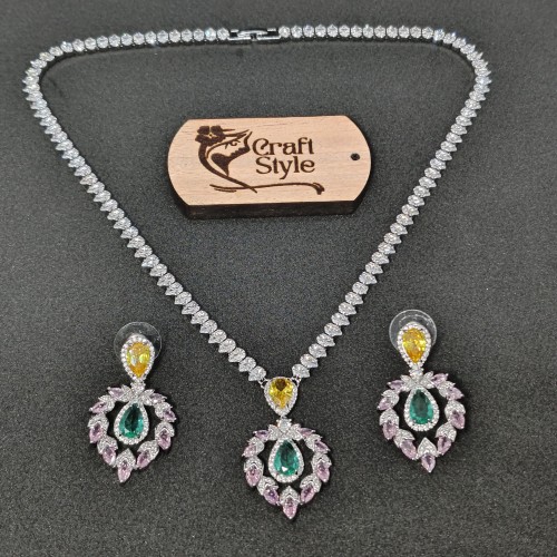Pink Buds Diamond Cut Necklace YMC1033/11