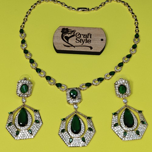 Green Rain Diamond Cut Necklace YMC1033/8