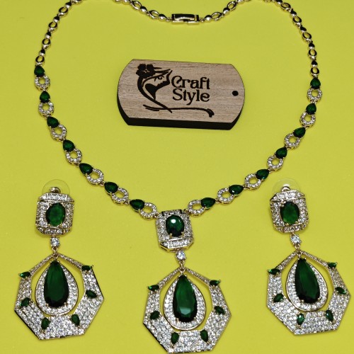Green Rain Diamond Cut Necklace YMC1033/8