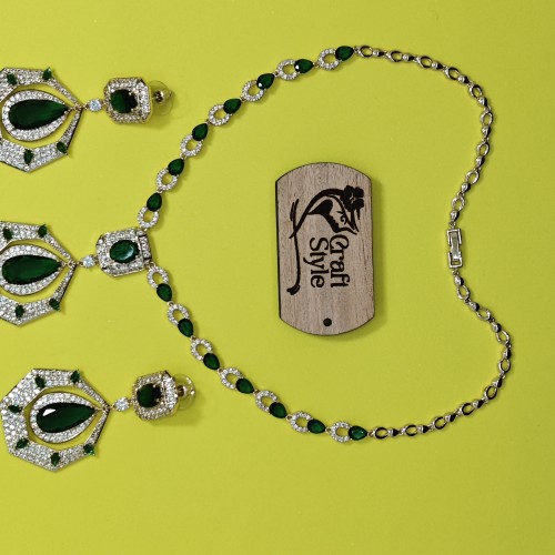 Green Rain Diamond Cut Necklace YMC1033/8