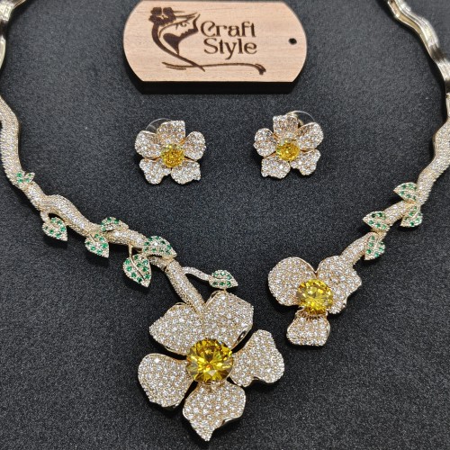 Floral Diamond Cut Necklace YMC1033/3