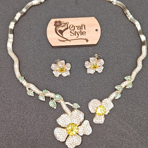 Floral Diamond Cut Necklace YMC1033/3