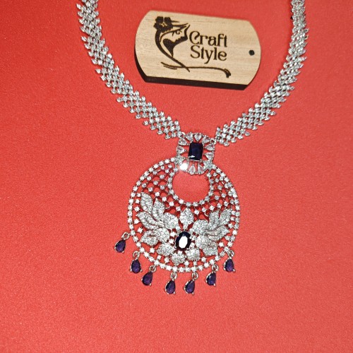Long Diamond-Cuts Necklace/Ex-1-H2541-14-2900-Blue