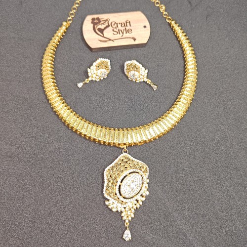 Indian Diamond-Cuts Necklace Set/Ex-1-H2919-2550