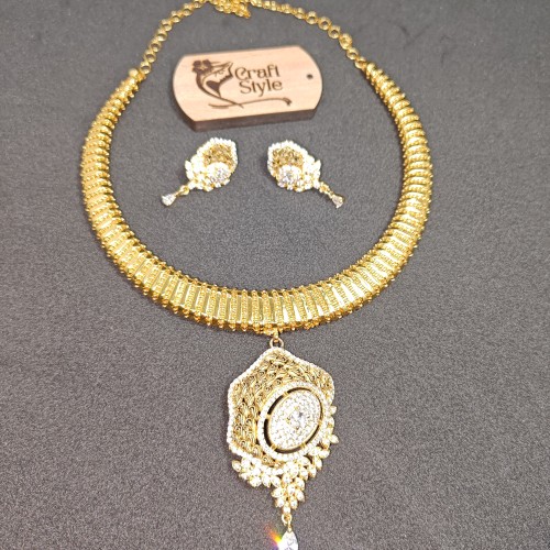 Indian Diamond-Cuts Necklace Set/Ex-1-H2919-2550