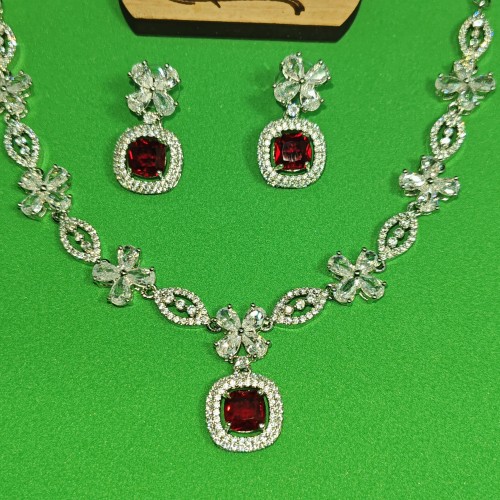 Diamond Cuts Necklace Set/Ex-1-H20607-3A-1750-Golden