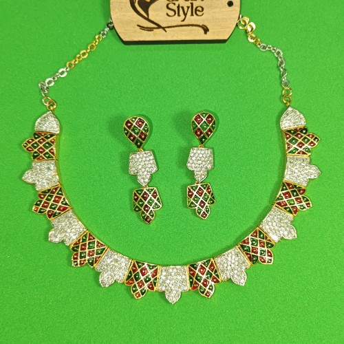 Diamond Cuts Necklace Set/Ex-1-H20607-5-2800