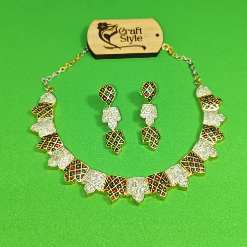 Diamond Cuts Necklace Set/Ex-1-H20607-5-2800