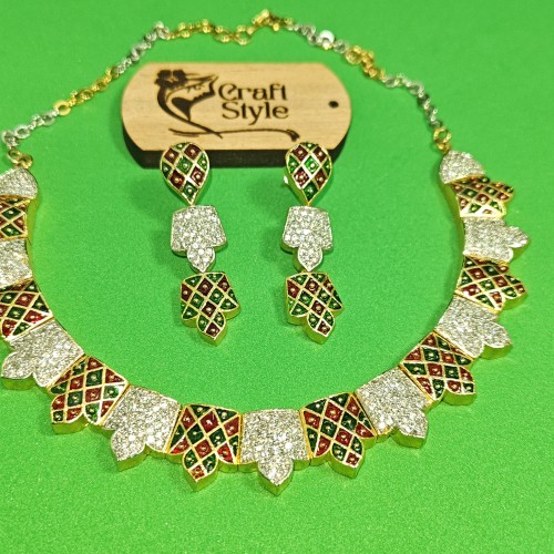 Diamond Cuts Necklace Set/Ex-1-H20607-5-2800