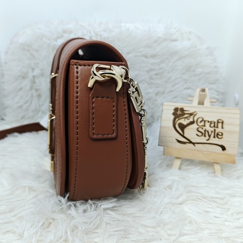 Versace Leather Ladies Bag-Brown