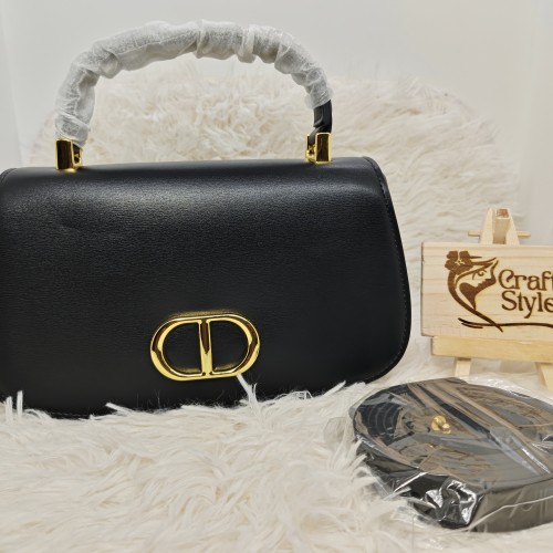 DIOR LEATHER HANDBAG BLACK