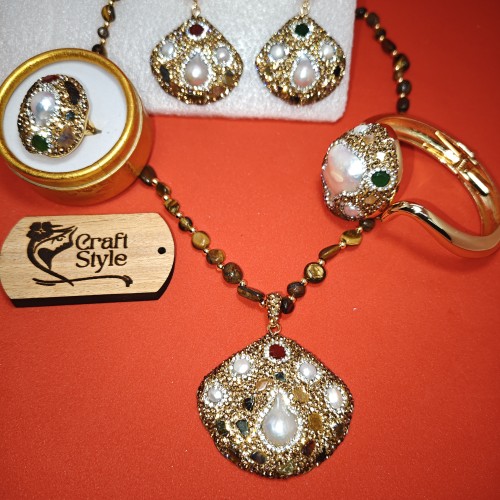 Natural Stone Necklace Set ANJ767/5