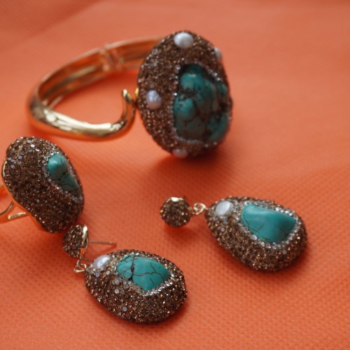 Natural Stone Necklace Set ANG767/6Pest