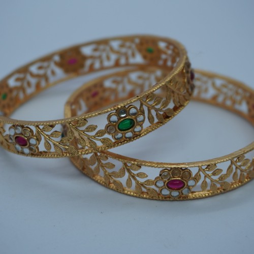 Floral Stone Indian Bangles H20621/1