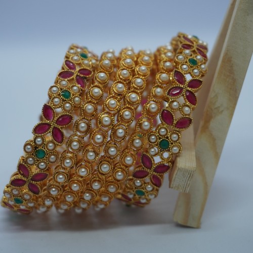 Floral Crafted Indian Bangles H20621/18