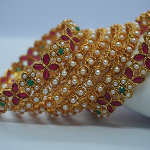Floral Crafted Indian Bangles H20621/18