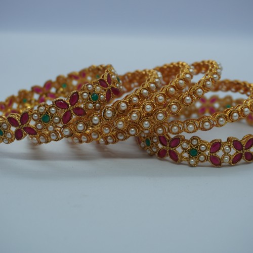 Floral Crafted Indian Bangles H20621/18