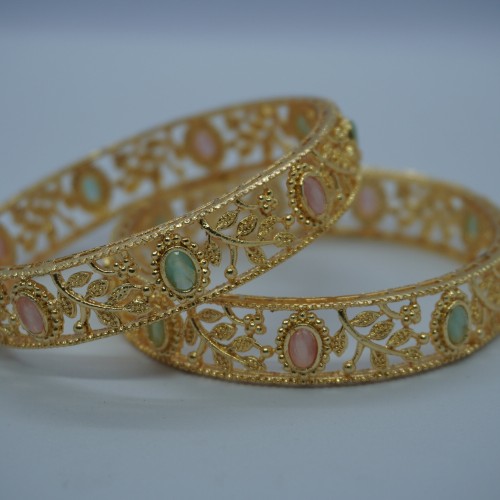 Floral Stone Indian Bangles H20621/10