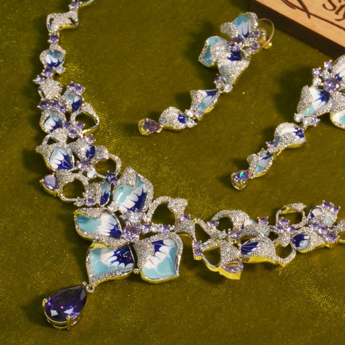 Floral Diamond Cuts Necklace Set Xuping 1621/5