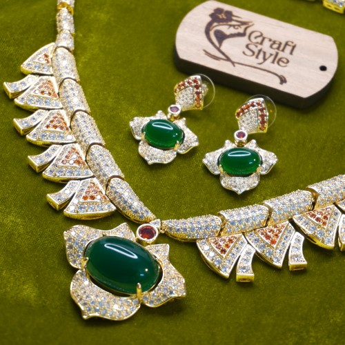 Diamond Cuts Necklace Set Xuping2