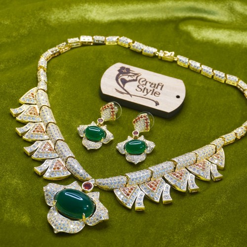Diamond Cuts Necklace Set Xuping2