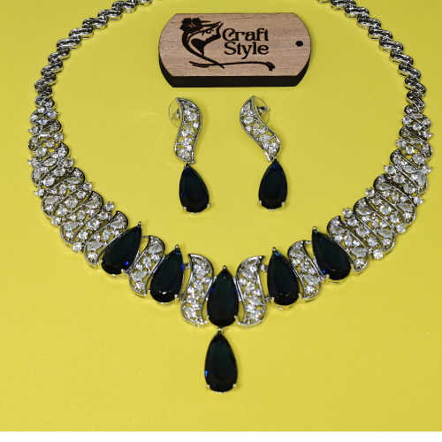 Blue Drops Diamond Cut Necklace YMC1033/6-1