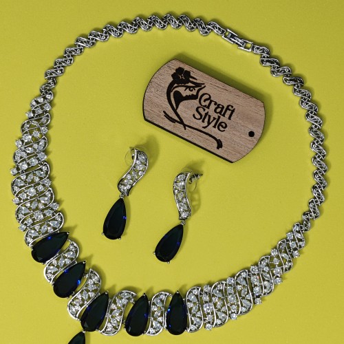 Blue Drops Diamond Cut Necklace YMC1033/6-1