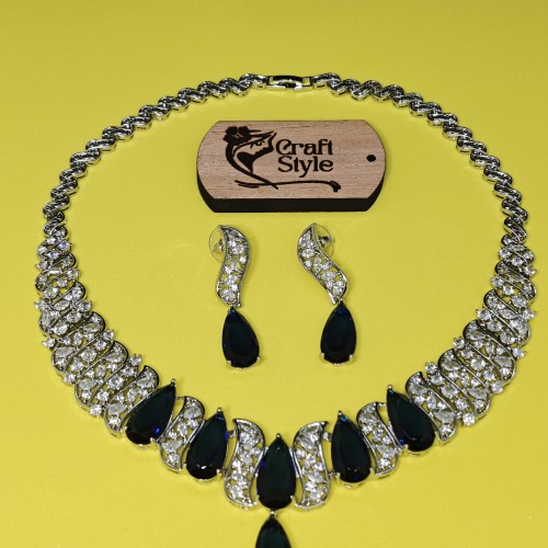 Blue Drops Diamond Cut Necklace YMC1033/6-1