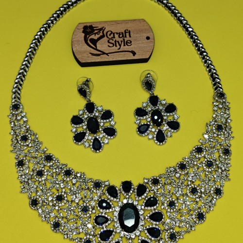 Blue Stone Diamond Cut Necklace YMC1033/10