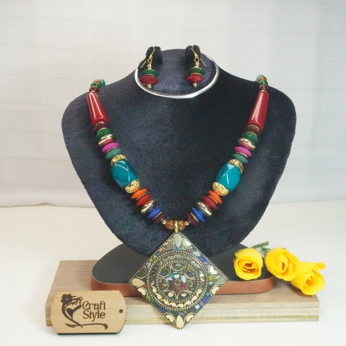 Colorful Chelsi Necklace Set 8118/3
