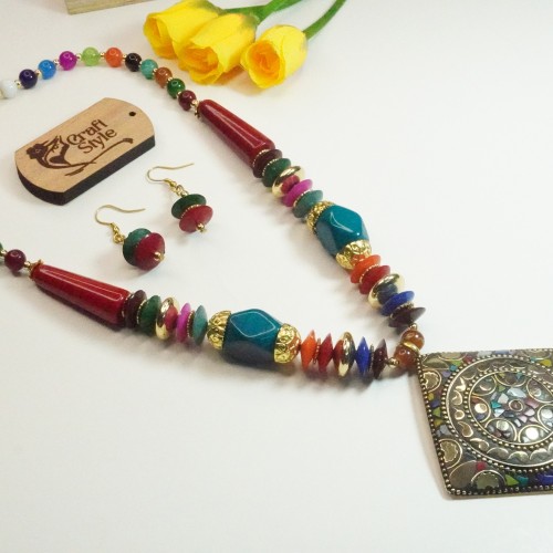 Colorful Chelsi Necklace Set 8118/3