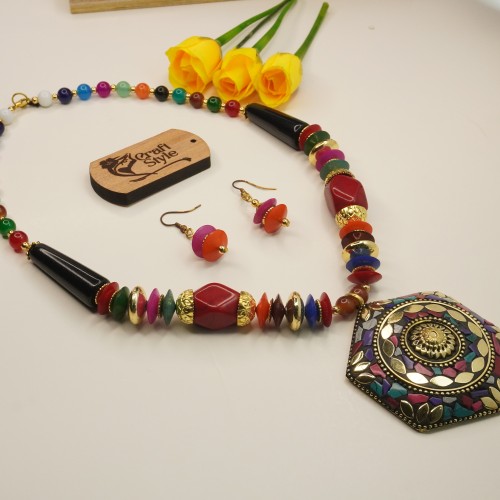 Colorful Chelsi Necklace Set 8118/3