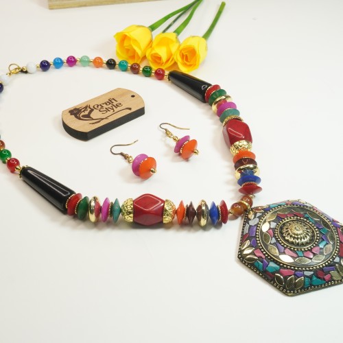 Colorful Chelsi Necklace Set 8118/3