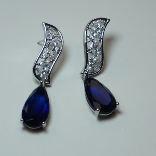 Blue Drops Diamond Cut Necklace YMC1033/6-1