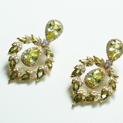 Glossy Olive Necklace Set Yuemei1033