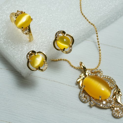 Elegant Yellow Mini Jewelry Set SJF1477/12