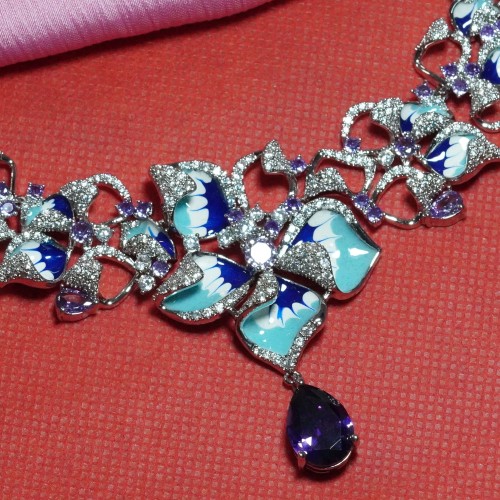 Floral Diamond Cuts Necklace Set Xuping 1621/5