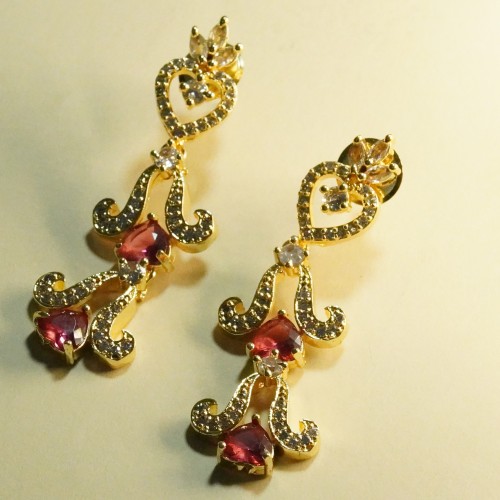 Diamond Cuts Necklace Set/Ex-1-GM9197-11-1790-Ruby