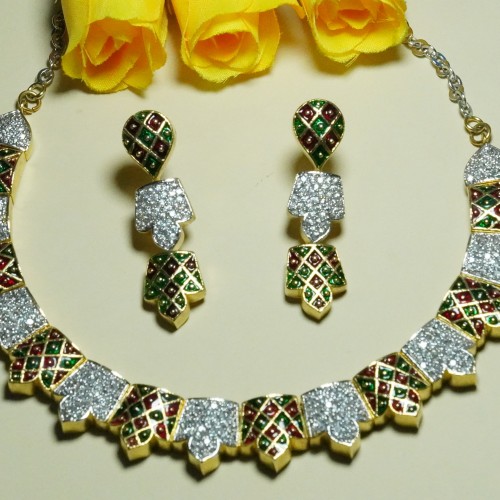 Diamond Cuts Necklace Set/Ex-1-H20607-5-2800
