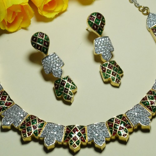 Diamond Cuts Necklace Set/Ex-1-H20607-5-2800