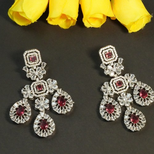 Premium Ruby &amp; Diamond-Cut Double Layer Necklace Set H2541/15