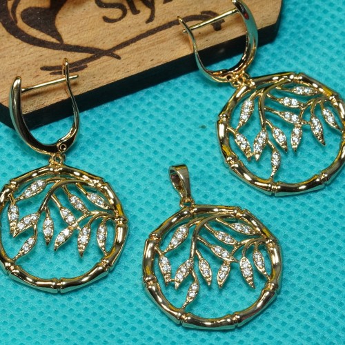 Floral Diamond Cuts Necklace Set Xuping  B67