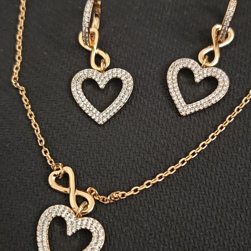 Heart Diamond-Cuts Pendent Set Xuping A8