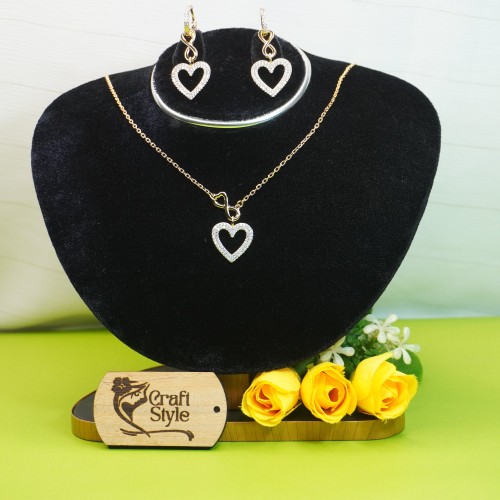 Heart Diamond-Cuts Pendent Set Xuping A8