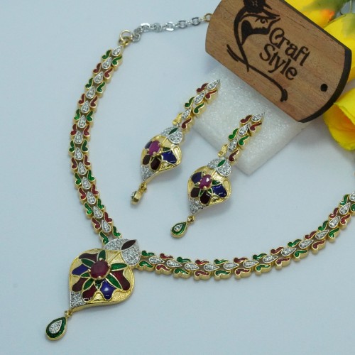 Diamond Cuts Minacary Necklace Set/Ex-1-H20607-7-2800