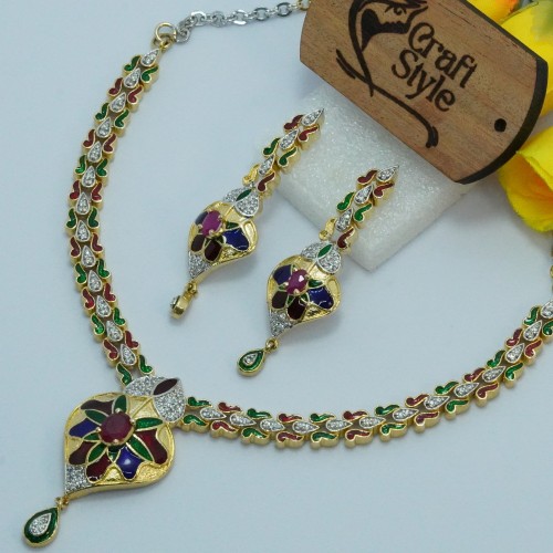 Diamond Cuts Minacary Necklace Set/Ex-1-H20607-7-2800