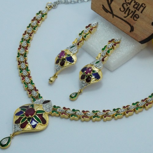 Diamond Cuts Minacary Necklace Set/Ex-1-H20607-7-2800