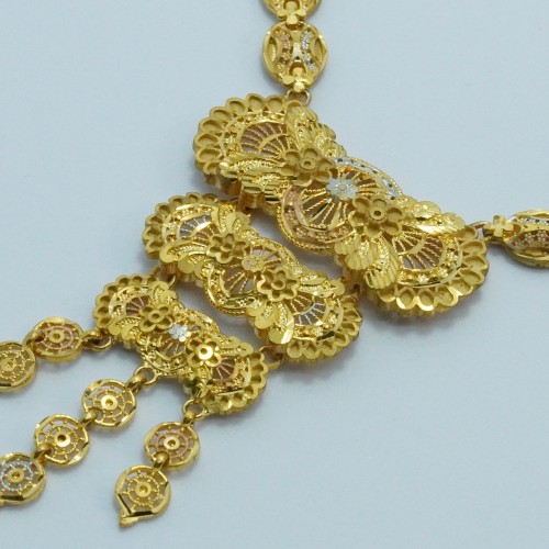 22 Carat Look Gold Polish Necklace Set | Long-Lasting Artificial Jewelry | Craft Style BD