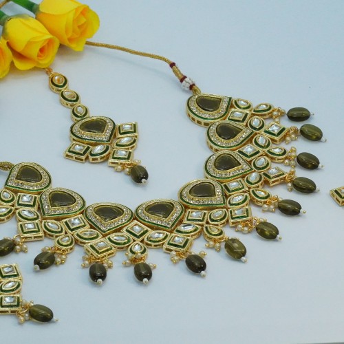 Kundon Bridal Jewelry Set | Necklace, Earrings &amp;Tickly SC 1